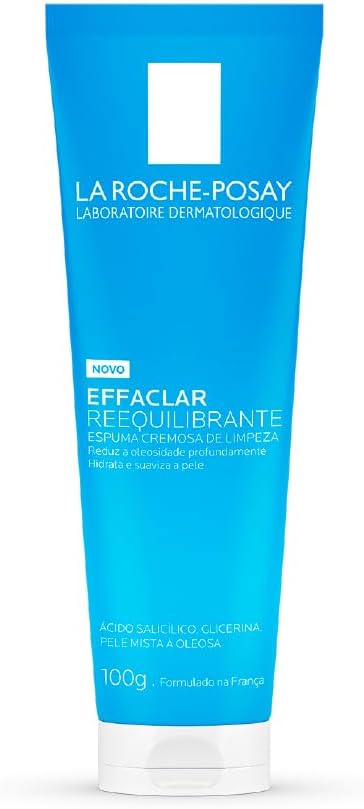 La Roche-Posay Effaclar Reequilibrante 100g, Espuma Cremosa de Limpeza para Peles Mistas a Oleosas.