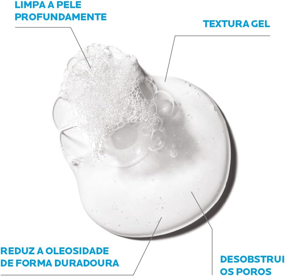 La Roche-posay Effaclar Gel Concentrado - Gel de Limpeza Facial, Limpa a Pele Profundamente Reduzindo a Oleosidade e Lesões Acneica, Limpeza Facial, Pele Oleosa, Ácido Salicílico, 300g