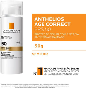 La Roche Posay, Anthelios Age Correct, Protetor Solar Facial, Fps 50, Sem Cor