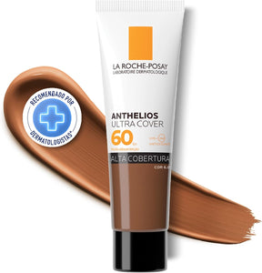 La Roche-Posay, Ultra Cover, Protetor Solar com Cor e Performance de Maquiagem, 12h de cobertura de base em uma única camada, Textura Fluida, Oil free, Toque Seco, FPS60, 30g