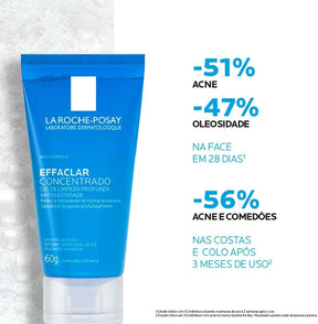 Gel de Limpeza Profunda Effaclar Concentrado, 60 G, La Roche-Posay, Transparente