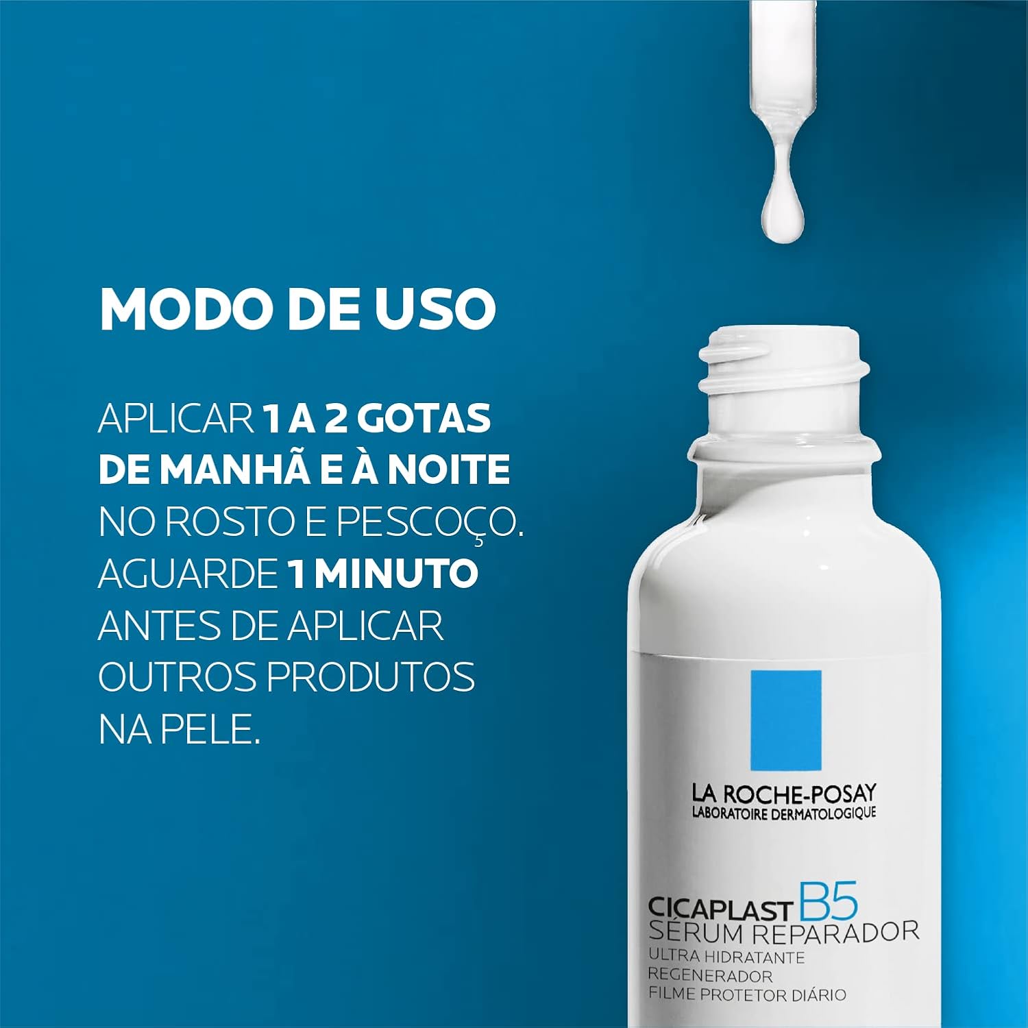 La Roche-Posay, Cicaplast B5 Sérum 30ml, Reparador Facial Intensivo Diário, Regnerador, Ultra Hidratante, Fórmula Hipoalergênica