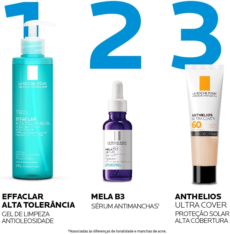 La Roche-Posay, Ultra Cover, Protetor Solar com Cor e Performance de Maquiagem, 12h de cobertura de base em uma única camada, Textura Fluida, Oil free, Toque Seco, FPS60, 30g