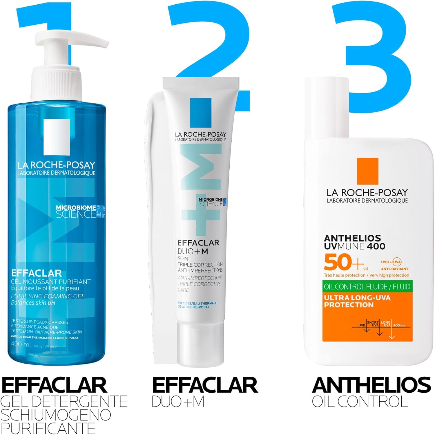 La Roche-Posay, Effaclar Duo+M, Gel Creme Triplo Cuidado Corretor Antiacne, anticravos e antimarcas da pós acne, 40ml