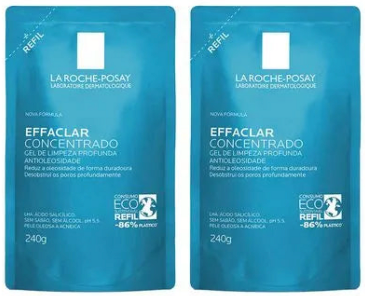 La Roche Posay Gel de Limpeza Refil Effaclar Concentrado Kit com 2 unidades – Kit Mais Vendido