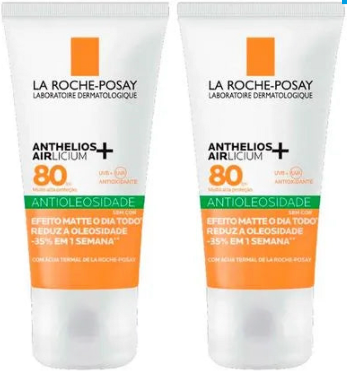 La Roche-Posay Anthelios Airlicium+ Kit com 2 Unidades – Protetor Solar Facial FPS80 – 40g – Kit