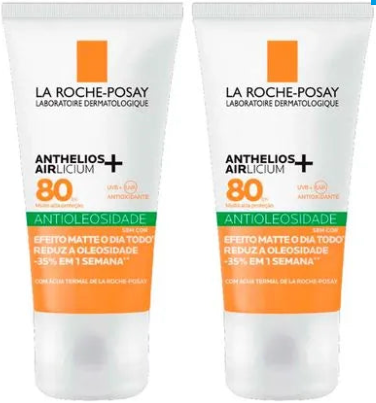 La Roche-Posay Anthelios Airlicium+ Kit com 2 Unidades – Protetor Solar Facial FPS80 – 40g – Kit